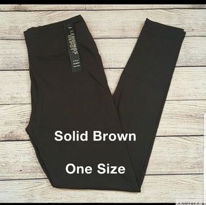 Buttery soft yogaband solid brown leggings